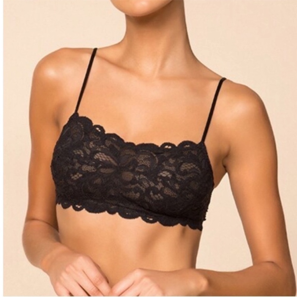 NWT Free People Intimately Reese Lace Bandeau Bralette in Black - Picture 6 of 9